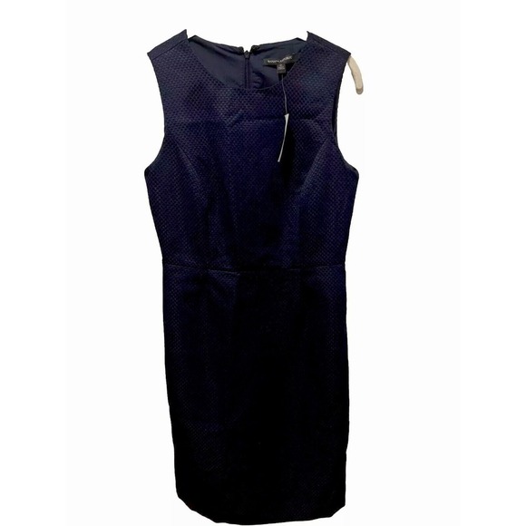 Banana Republic Dresses & Skirts - NWT Banana Republic Dress Sz 0 Navy Blue Textured Dots Sleeveless Sheath Office